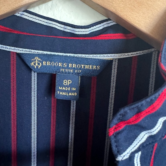 Brooks Brothers Navy and Red Stripe Fit and Flare Dress - Picture 6 of 15